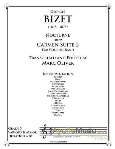 Bizet - Nocturne from Carmen Suite 2 , arr. Marc Oliver for Concert Band