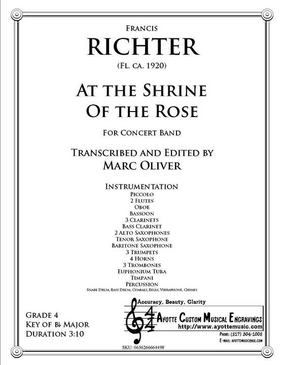 Richter - At the Shrine of the Rose , arr. Marc Oliver