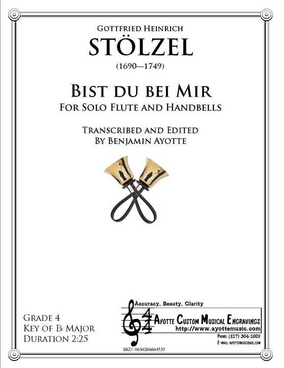 Stolzel - Bist Du Bei Mir for Handbells with Flute Solo
