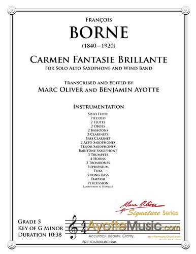 Borne - Carmen Fantasie Brilliante for Solo Alto Saxophone and Concert Band , arr. Marc Oliver