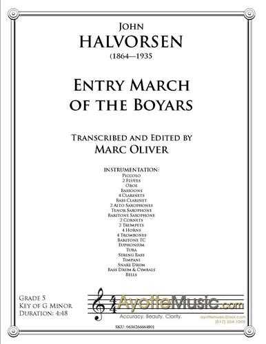 Halvorsen - Entry March of the Boyars , arr. Marc Oliver