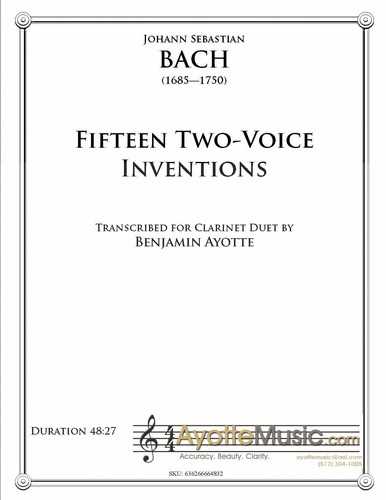 Bach - Fifteen Two Voice Inventions for Clatinet duet