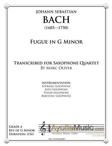 Bach - Fugue in G Minor (Sax) , arr. Marc Oliver