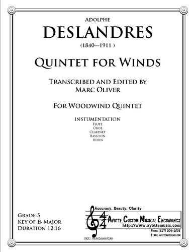 Deslandres - Quintet for Winds , arr. Marc Oliver