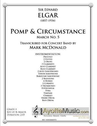 Elgar - Pomp and Circumstance March No. 5 in C Major, arr. M. Randall McDonald