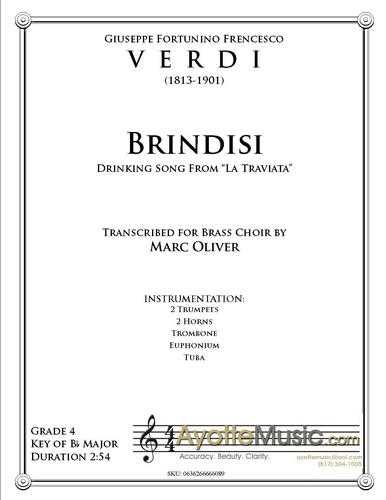 Verdi - Drinking Song from La Traviata , arr. Marc Oliver