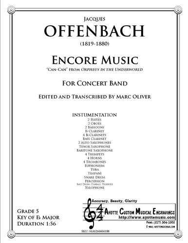 Offenbach - Encore Music (Concert Band) , arr. Marc Oliver
