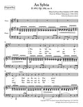 Schubert - An Sylvia for HIgh Voice in A Major