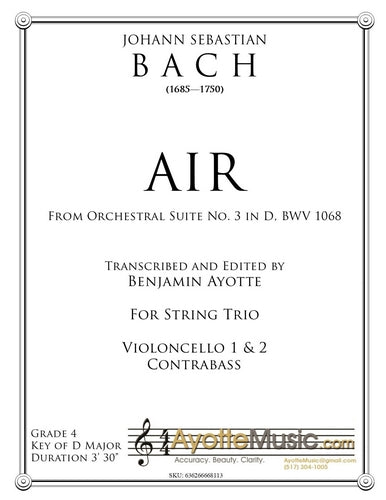 Bach - Air from Orchestral Suite No. 3 in D (CCB Trio)