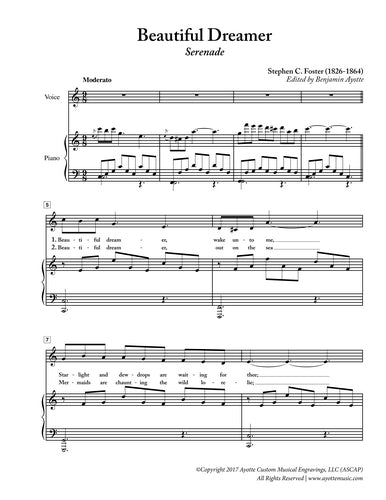 Foster - Beautiful Dreamer for Low Voice in C