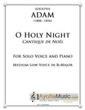 Adam - O Holy Night / Cantique de Noel for Medium Low Voice in Bb Major