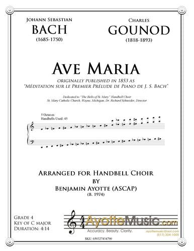 Bach-Gounod Ave Maria for 5-Octave Handbell Choir, arr. Benjamin Ayotte