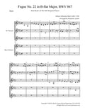 Fugue No. 22 in Bb Minor (WTC Book 1) for Clarinet Quintet
