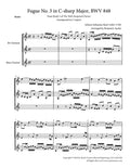 Fugue No. 3 in C#  Major (WTC Book 1) for Clarinet Trio