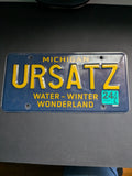 Genuine Michigan "Ursatz" License Plate