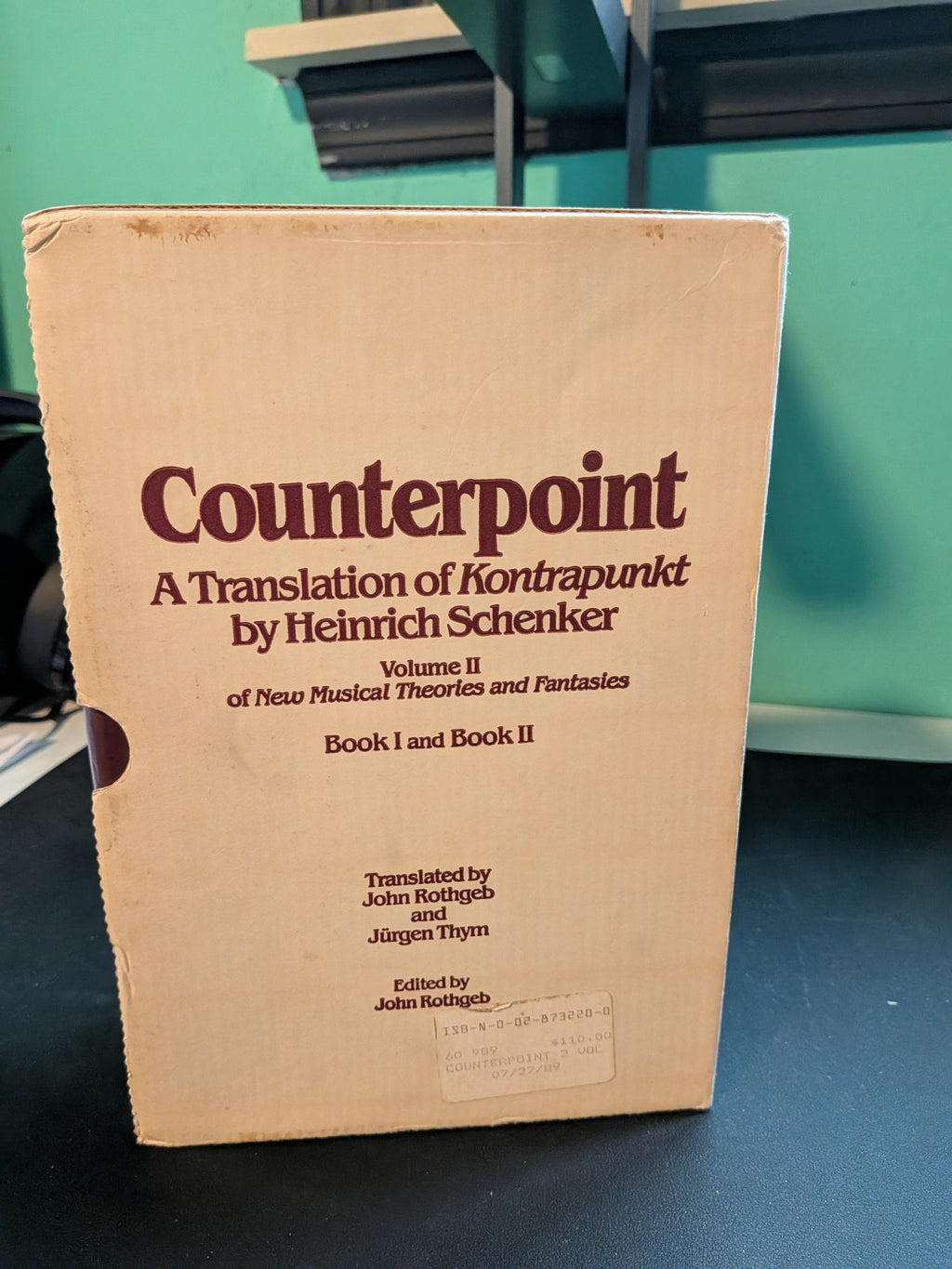 Heinrich Schenker - Counterpoint (Schirmer, 1989) translated by John Rothgeb and Jürgen Thym (2 hardbound volumes in slipcase)