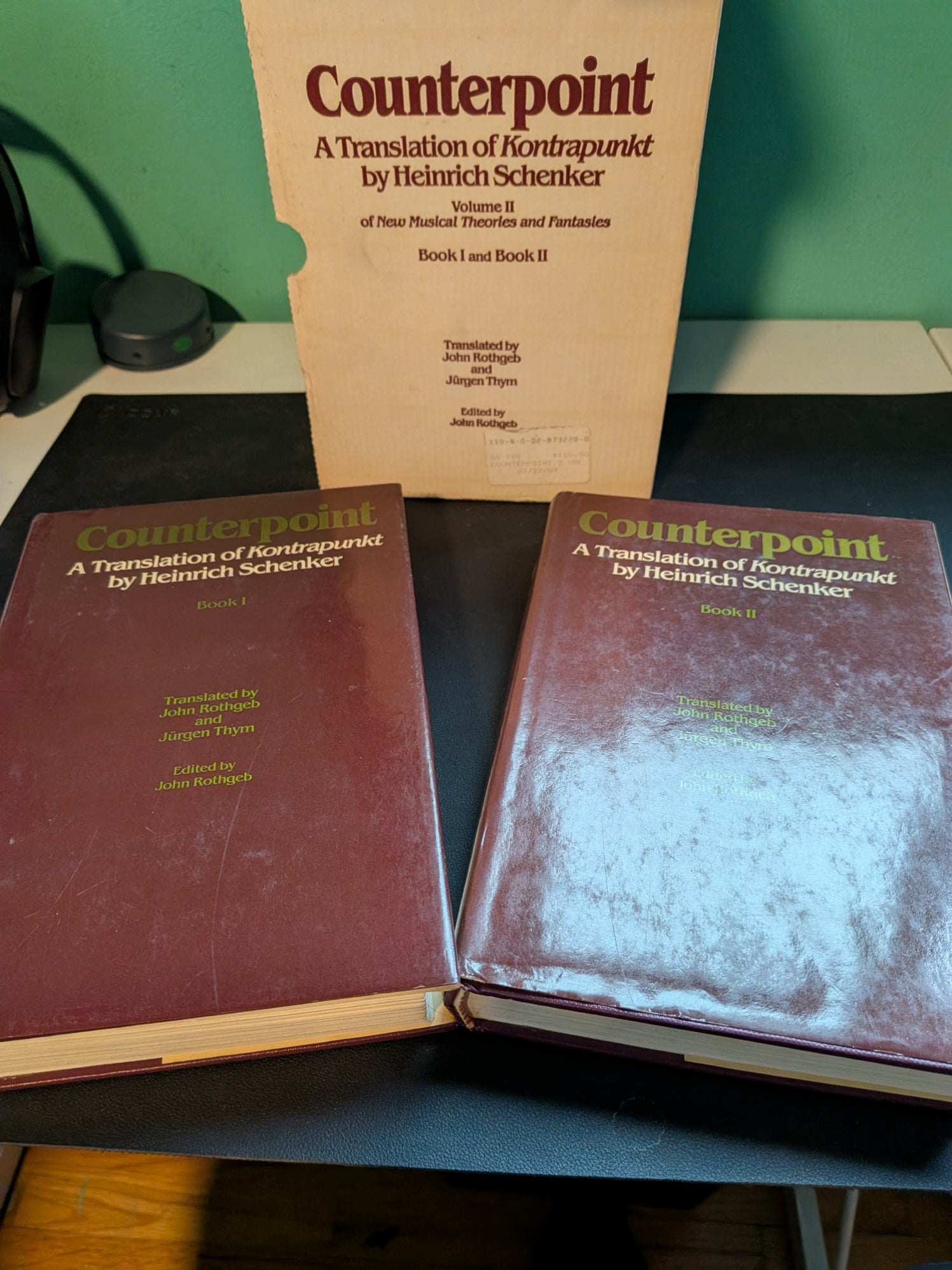Heinrich Schenker - Counterpoint (Schirmer, 1989) translated by John Rothgeb and Jürgen Thym (2 hardbound volumes in slipcase)