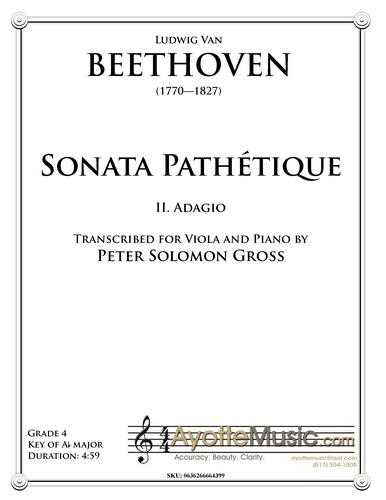 Beethoven - Adagio from the Pathetique Sonata for Viola and Piano, arr. Peter Gross
