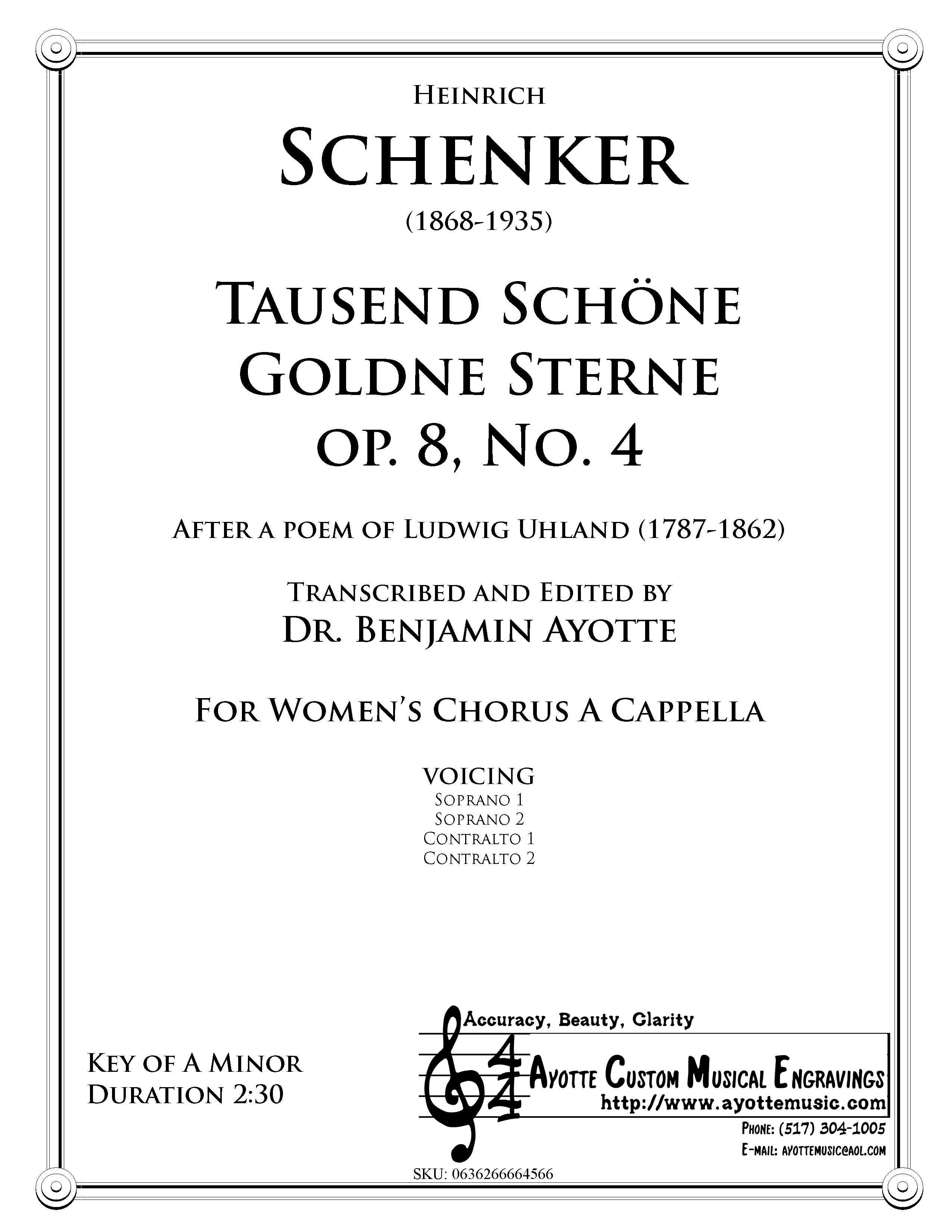 Schenker - Tausend SchÃƒÂ¶ne Goldene Sterne, Op. 8, No. 4