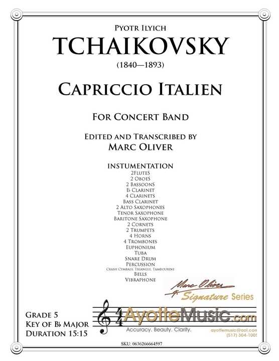 Tchaikovsky - Capriccio Italien, arr. Marc Oliver