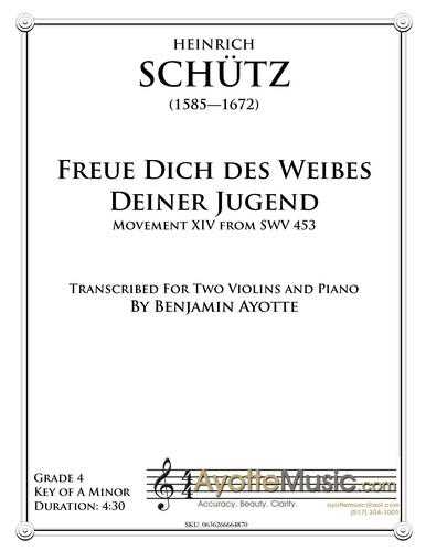 Schutz - Freue dich des Weibes deiner Jugend (Digital PDF Download)