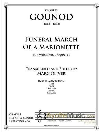 Gounod - Funeral March of a Marionette (Digital PDF Download), arr. Marc Oliver