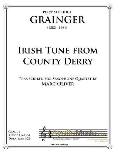 Grainger - Irish Tune From County Derry (Sax), arr. Marc Oliver