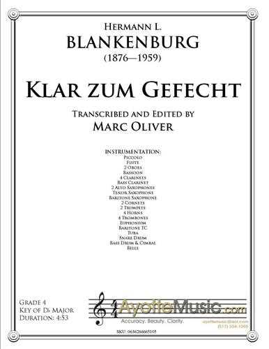 Blankenburg - Klar zum Gefecht (Digital PDF Download), arr. Marc Oliver