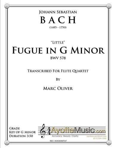 Bach - Little Fugue in G Minor for Flute Quartet, arr. Marc Oliver