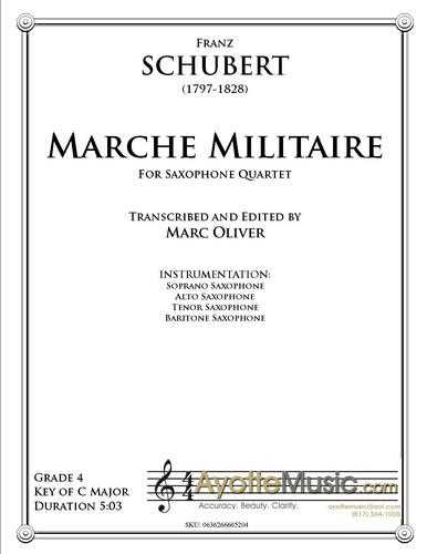 Schubert - Marche Militaire (Digital PDF Download), arr. Marc Oliver