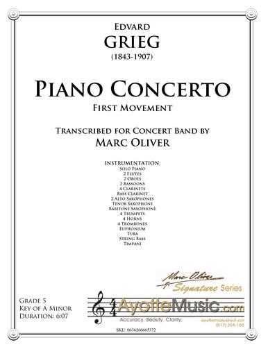 Grieg - Piano Concerto, First Movement, arr. Marc Oliver