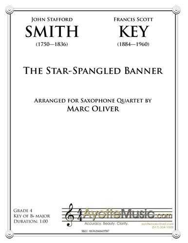 Smith - Star Spangled Banner Sax 4tet (Digital PDF Download), arr. Marc Oliver