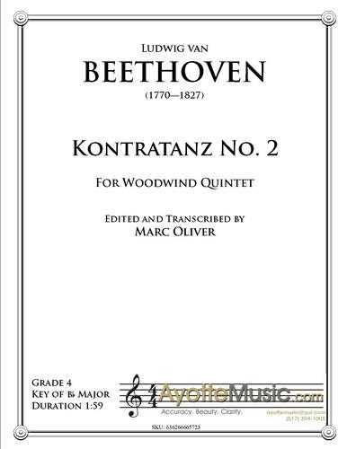 Beethoven - Kontratanz No. 2 (Digital PDF Download), arr. Marc Oliver