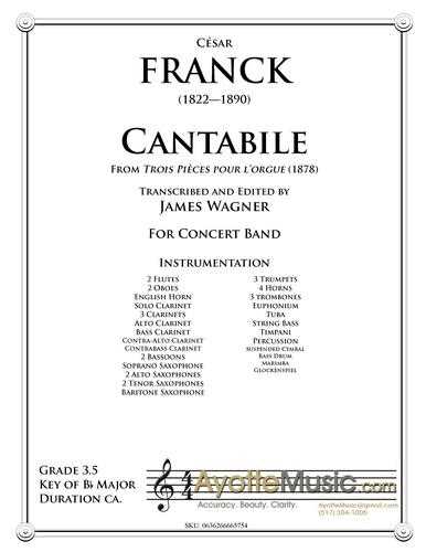 Franck - Franck Cantabile (Digital PDF Download), arr. Wagner