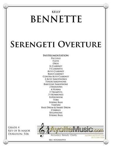 Bennette - Serengeti Overture, arr. Bennette