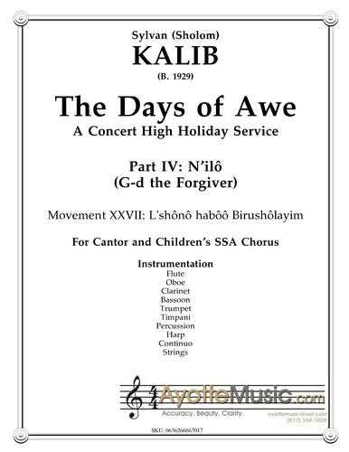 Kalib - Days of Awe - 27 Lshono haboo Birusholayim