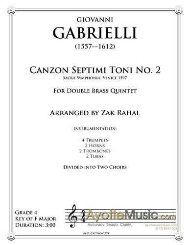 Gabrielli - Canzon Septini Toni, No. 2 (Digital PDF Download), arr. Rahal