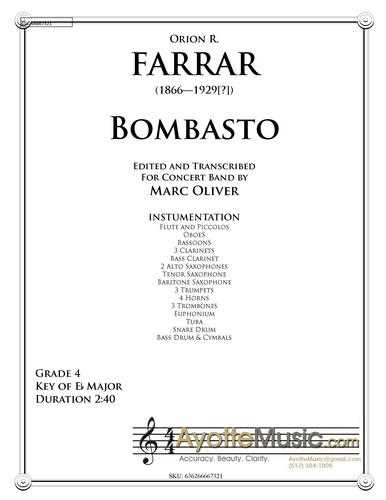 Farrar - Bombasto (Digital PDF Download), arr. Marc Oliver