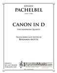 Pachelbel - Canon in D (Saxophone Quartet) (Digital PDF Download)