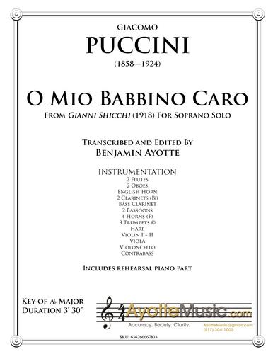Puccini - O Mio Babbino Caro (Soprano) (Digital PDF Download)