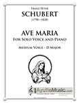 Schubert - Ave Maria for Low Voice in D major (Digital PDF Download)