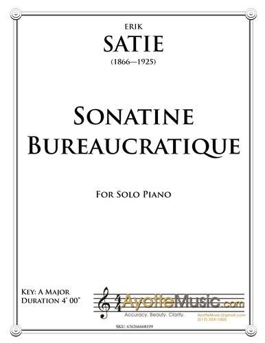 Satie - Sonatine Bureaucratique (Digital PDF Download)