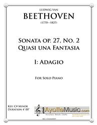 Beethoven - Moonlight Sonata (first movement) (Digital PDF Download)