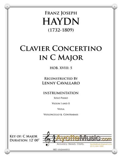 Haydn - Clavier Concertino in C Major (Hob. XVIII: 5), arr. Cavallaro