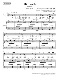 Schubert - Die Forelle for Medium Voice in B-flat Major (Digital PDF Download)