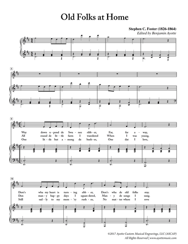 Foster - Old Folks at Home (Digital PDF Download)