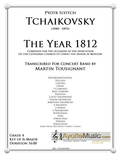 Tchaikovsky - The Year 1812 (1812 Overture), arr. Tousignant (Digital PDf Download)
