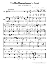 Burns - Auld Lang Syne (Digital PDF Download)