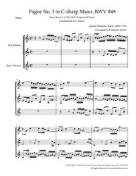 Fugue No. 3 in C#  Major (WTC Book 1) for Clarinet Trio