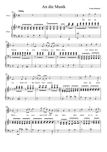 An Die Musik for High Voice in F Major